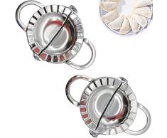 Stampo per Ravioli Stampi per Ravioli Piccoli Dumpling Machine Maker Raviolatrice - 2 pezzi Ø 7,5 cm Formine per Ravioli in Acciaio Inox Attrezzo Accessorio per Ravioli Dumpling