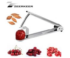 Zeerkeer Jujube - Snocciolatore in acciaio INOX per uso domestico, motivo: ciliegie rosse, date Hawthorn Nucleus Medio