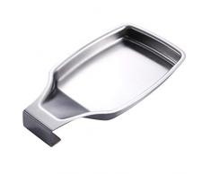 Poggia Cucchiaio,Appoggia Cucchiaio Argento Porta Cucchiaio,Cucina Inossidabile Cucchiaio Supporto, per Cucina, Mestolo per Spatola, Pennello e altri Utensili da Cucina Vassoio Poggia Cucchiaio