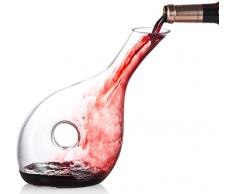 SCSXGO Decanter per Vino Caraffa per Vino con Accessori Decantatore 100% Cristallo Soffiato a Mano senza Piombo Regalo per Amici di Famiglia e Amanti del Vino per 1000ml