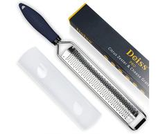 Deiss PRO Grattugia Formaggio Manuale - Per agrumi, parmigiano, zenzero, aglio, noce moscata, cioccolato, frutta, verdura - Lama molto tagliente in acciaio inox - Lavabile in lavastoviglie