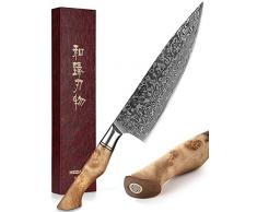 HEZHEN Coltello da Chef-Professionale-8.3 Pollici Acciaio di Damasco, Coltello da Cucina VG10 Coltello Gyuto-Strumento di Cucina da Chef Serie Master a Casa,Ristorante