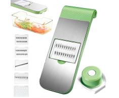 Mandolina Affettatrice di verdure, Tagliaverdure Mandolina, Mandolina per Verdure, Tagliare Con 5 impostazioni della lama, Affetta Verdure, Affettatrice cetrioli per verdure frutta aglio,per Affettare