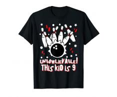 Ciotola da bowling per 9° compleanno ragazzo Cool UnBOWLievable regalo Maglietta
