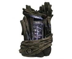 ZenLight SCFR152 - Fontana a Cascata, Pietra/Legno, 18 x 16 x 28 cm, Colore: Marrone