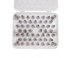 LIHAO Beccucci per Sac a Poche, Set di 52 pezzi Beccucci in Acciaio Inox per Lavori di Pasticceria