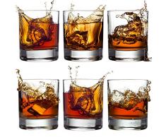 CRYSTALIA Tumbler Bicchieri Da Whisky Set Di 6, 305 ml Qualità Premium%100 Senza Piombo Bicchiere Per Whisky Bicchieri dAcqua, Bicchieri Cocktail Bicchieri di Cognac Bourbon Tumbler Whisky in Vetro