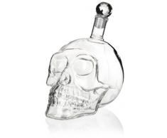 Caraffa trasparente di vetro con tappo - Design "Teschio" 500 ml - Caraffa stile pirati per casa e party - Grinscard
