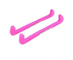 Coprilama per pattini da ghiaccio, molla in metallo 1 paio di viti di fissaggio Guscio in plastica Proteggi lama per hockey su ghiaccio Misura regolabile Buona protezione per pattinaggio(Rosa)
