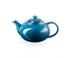 Le Creuset Teiera Classic, 1,3 litri, per 3/4 Tazze, Gres Vetrificato, Deep Teal