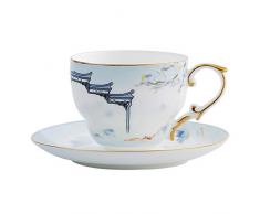 Tazzine Caffè Stile di ceramica cinese della tazza di caffè Set Casa Creativa Phnom Penh della tazza di caffè Nuovo cinese Bone China moderna pomeriggio tazza di tè e piattino Set Tazzine Espresso