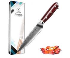 FANTECK Coltelli per sbucciare13 cm Coltello Frutta Coltello da Cucina Professionale Coltello Cucina in Acciaio Giapponese Damasco Ultra Tagliente Coltelli da Cucina