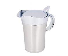 Salsiera in Acciaio Inossidabile,750ml,Brocca per Salsa con Coperchio,Salsiera Brocca per Acqua in Acciaio Inox per Salsa,Barbecue,Doppio Isolamento