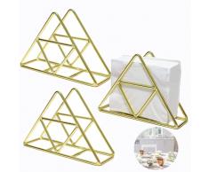 3 Pcs Porta Tovaglioli da Tavola, Portatovaglioli, Portatovaglioli in Metallo, Portatovaglioli Triangolo, Portatovaglioli Retrò in Metallo, Adatto per Cucina e Sala da Pranzo