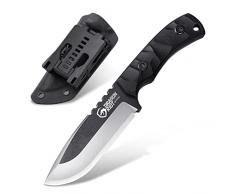 DRAGON RIOT Coltello da Caccia a lama fissa, Coltello da Sopravvivenza 10 cm Coltello Bushcraft Full Tang, Coltello da Campeggio con Manico in G10, Coltelli da Caccia affilato a lama fissa