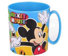 ILS I LOVE SHOPPING Tazza Bicchiere in plastica 350ml per Microonde con manico Bambini colazione BPA-free (Mickey Mouse Topolino)