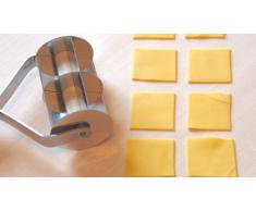 ELETTRO CENTER Art.17 Tagliapasta Liscio 8 Quadri al Giro, Acciaio Inossidabile, Marrone