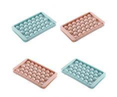 Ghiaccio Stampo |Set da 4 |Stampo Ghiaccio |132 Cubetti ghiaccio |Stampo silicone senza BPA |Stampi ghiaccio 2 Verdi, 2 Rosa |Stampi ghiaccio silicone IMPILABILI per Cocktail, Bevande, Caffè,Succhi