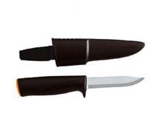 Fiskars Coltello universale da giardino a outdoor, Fodero in plastica incluso, Lunghezza: 22,5 cm, Nero/Arancione, K40, 1001622