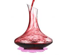 BOQO Catle Wine Decanter soffiato a mano, in cristallo al piombo soffiato a mano, per vino rosso, regalo per vino, accessori per vino, 1800 ml