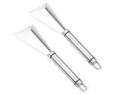 2PCS Coltello da intaglio per frutta in acciaio inox Coltello da Intaglio della strumento Frutta Coltelli da intaglio fai-da-te a forma triangolare Strumento per intagliare fette di frutta e verdura