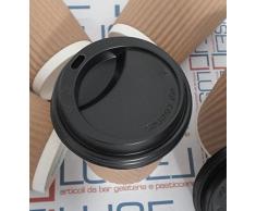 PZ 100 BICCHIERI TERMICI IN CARTONE ML 250 CON COPERCHIO CAFFE CIOCCOLATA CALDA