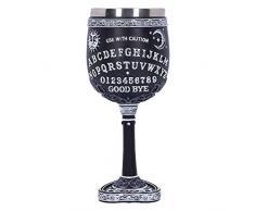 Nemesis Now B5141R0 - Calice in vetro bianco e nero, in resina con inserto in acciaio inox, 18 cm