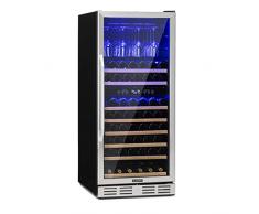 Klarstein Vinovilla Cantinetta Vino, Cantina Vino Refrigerata a Zona Doppia per Prosecco e Bottiglie di Birra, Con Porta Calici, Frigo Vino per Esterno/Interno, 5-20°C, 313 Litri, 116 Bottiglie
