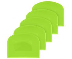 5 Pezzi Raschietto per Pasta, Spatola per Impasto, Raschietto per Pasticceria, Raschietti per Torte, Spatola da Forno per Cucina, Pane, Pasta, Pizza, Dolci, Pancakes - Verde