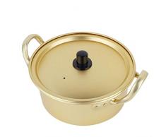 Pentola per zuppa di noodle istantanei, Pentola per zuppa di alluminio gialla, Pentola per ramen rosso coreano, Pentola per spaghetti istantanei Pentola per zuppa coreana(23 cm)