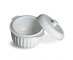 Qeeadeea Tazze Da Brodo, Ciotole Per Zuppa Di Cipolle Con Manici, Crocks Per Zuppa Sicuri Per Il Forno, Ciotola Per Zuppa Per Microonde Con Coperchio, Tazza Per Zuppa-Bianco-15x11x10cm, 450ml