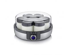 SEVERIN JG 3521 Yogurtiera con display digitale LED e 5 programmi automatici, Yogurtiera Elettrica con 7 vasetti da 150 ml, BPA Free, Macchina yogurt vegano e senza lattosio