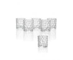 Brandani 54427Â Set 6 bicchieri alveare vetro trasparente
