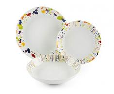 Excelsa Dripping Servizio Piatti da 18 Pezzi, Porcellana