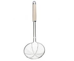 KitchenAid Cucchiaio Forato / Schiumarola a Ragnatela, Acciaio Inossidabile Resistente alla Ruggine, Sicuro in Lavastoviglie, 36 x 51 x 140 mm, Crema