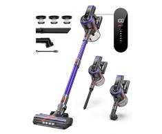 BuTure Aspirapolvere Senza Fili Potente 33Kpa/400W, Scopa Elettrica senza Fili con Touchscreen, Autonomia 55 Min, 4 in 1 Aspirapolvere Senza Fili Potente, per Tappeti/Peli Animali JR400