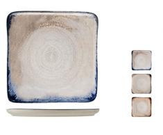 H&h set 12 piatti quadrati artisanal cm 26x26