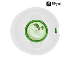Appetitissime Tap it Insalata da trasportare con forchetta e salsiera, Bianco e Verde, 11Â x 11Â x 19Â cm