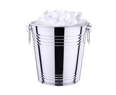 Secchiello Per Il Ghiaccio in Acciaio Inossidabile, Vasca Per Bevande in Metallo Refrigeratore Per Birra da Vino Secchiello Per Il Ghiaccio Secchiello Per Il Ghiaccio Portatile a Doppio Anello Per Vin