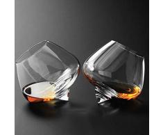 WYHH Bicchiere da Whisky a Dondolo, Per Liquore Tumbler Rum Personalizzato Cocktail Tazzine Bicchiere da vino Cristallo Borgogna Bicchiere da Brandy Bicchiere da Cognac