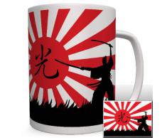 Guerriero giapponese Samurai banidera sole, okluge-fu Karate Arti Marziali deontologia Codex Ninja propugnatore - tazza da caffè tazza #16540