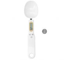 Cucchiaio dosatore da cucina Bilancia per cucchiaini multifunzione Bilancia in g, oz ct, gn con display LCD per cuocere la torta Farina di caffè Medicina 500 g / 0,1 g-Bianco