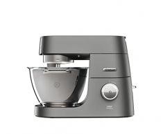 Kenwood KVC7300S Impastatrice Planetaria Chef Titanium System Pro, Modello Professionale, Ciotola da 4,6L, Illuminazione allinterno della Ciotola, Potenza Variabile Fino a 1500W, Acciaio