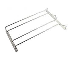 Dianoo 2 Righe 35cm vino bicchiere rack, Stemware Racks, Stainless Steel Bar Home Cup Glass Holder, Wine Glass Rack Hanger, Under Cabinet Wine Glass Stemware Rack Holder, 2 Righe