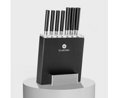 Klarstein Coltelli da Cucina Professionali 7 Pezzi, Set Coltelli da Cucina con Ceppo Coltelli in Legno, 7 Coltelli da Cucina in Acciaio Inossidabile, Set Coltelli da Cucina Professionali Anti Graffio