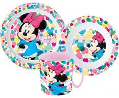 Minnie, set di stoviglie per bambini con piatto, ciotola e tazza (riutilizzabile)