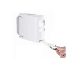 WSJTT Resistente Lavanderia a Scomparsa per Il bucato Stendibiancheria Singola Doccia per carichi Pesanti Linea asciugatrice per Interni da Viaggio in PVC (Color : White)