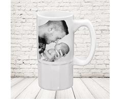 Boccale birra bicchiere 600 ml personalizzato con foto e scritta idea regalo festa del papà