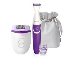Philips Satinelle Essential - Epilatore con filo compatto include rifinitore per la zona bikini BRP505/00