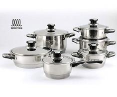 Casalinghi Letizia Blumenthal Bavaria Batteria di Pentole e Coperchi, Acciaio, Blu